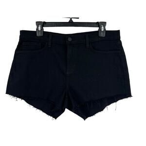 L'Agence shorts Audrey mid rise cutoff  denim black size 30
